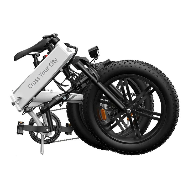 Weiß 20 Zoll E-Bike Klapprad Fatbike 250W 380Wh Akku 80km Reichweite