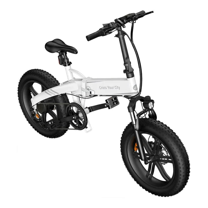 Weiß 20 Zoll E-Bike Klapprad Fatbike 250W 380Wh Akku 80km Reichweite