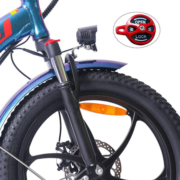 See Blau 20 Zoll E-Bike Klapprad Fatbike 250W 650Wh Akku 150km Reichweite