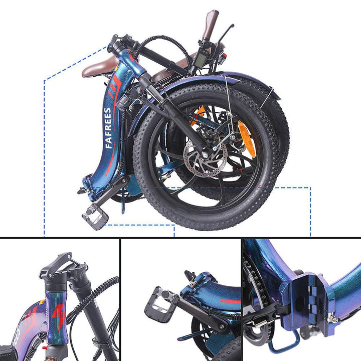 See Blau 20 Zoll E-Bike Klapprad Fatbike 250W 650Wh Akku 150km Reichweite