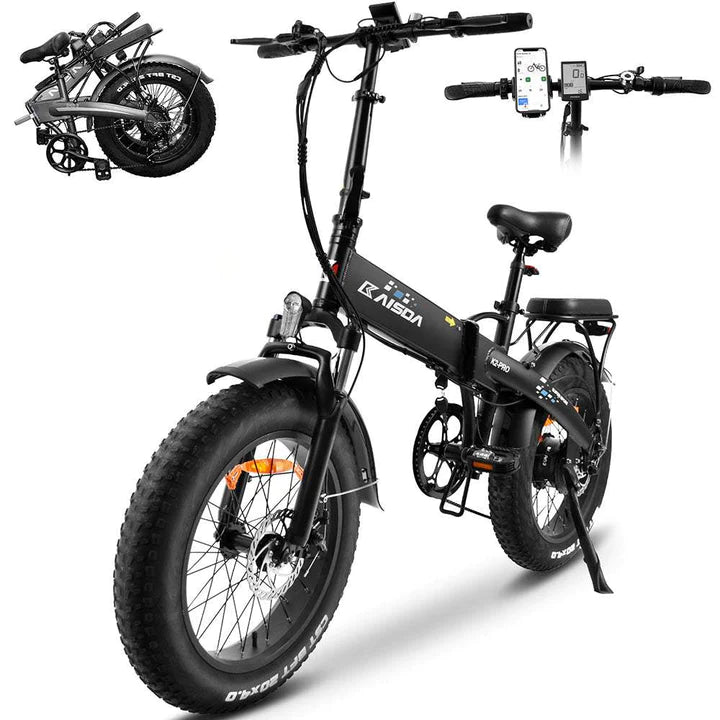 Schwarz 20 Zoll E-Bike Klapprad Fatbike Mountainbike 250W 620Wh Akku 60km Reichweite