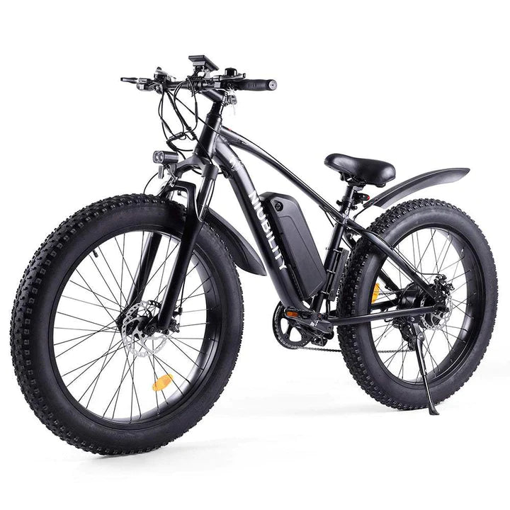 Schwarz 26 Zoll E-Bike Fatbike Mountainbike 1000W 600Wh Akku 100km Reichweite