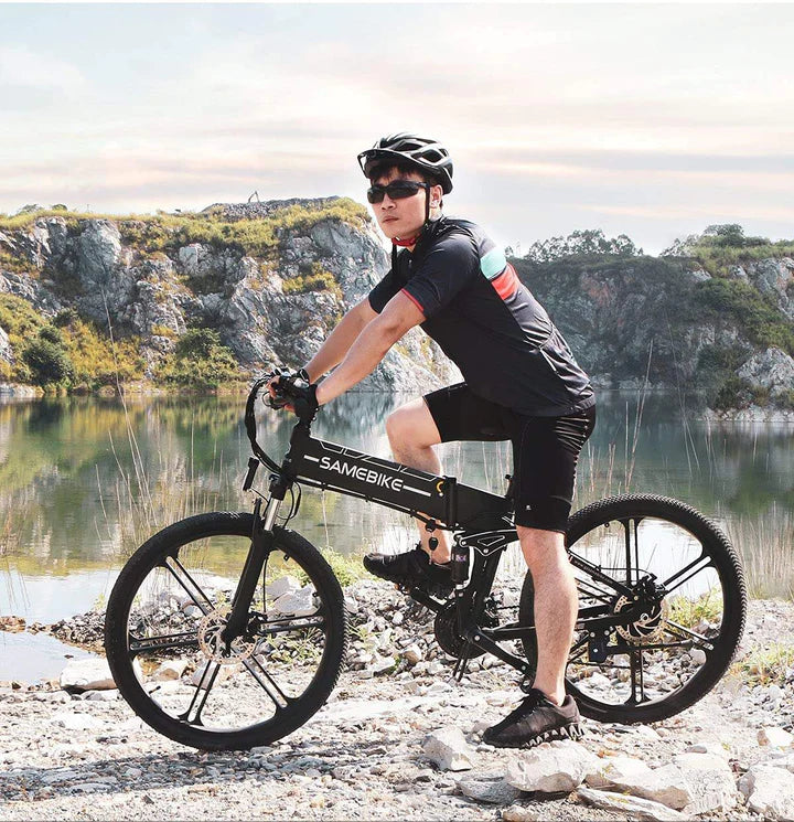 Schwarz 26 Zoll E-Bike Klapprad Fatbike Mountainbike 500W 480Wh Akku 70km Reichweite