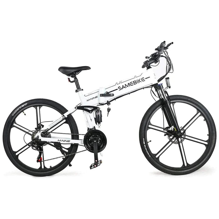 Weiß 26 Zoll E-Bike Klapprad Fatbike Mountainbike 500W 480Wh Akku 70km Reichweite