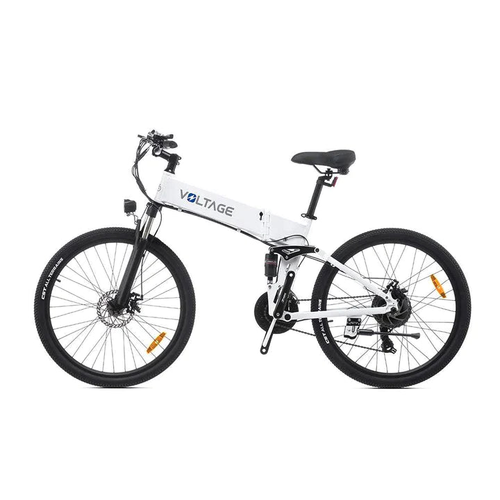 Weiß 26 Zoll E-Bike Klapprad Mountainbike 250W 380Wh Akku 70km Reichweite