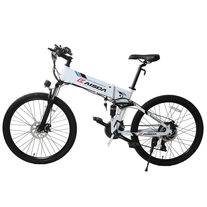 Weiß 26 Zoll E-Bike Klapprad Mountainbike 500W 500Wh Akku 60km Reichweite