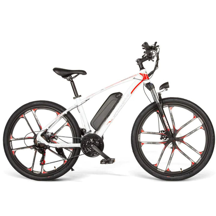 Weiß 26 Zoll E-Bike Mountainbike 350W 390Wh Akku 70km Reichweite