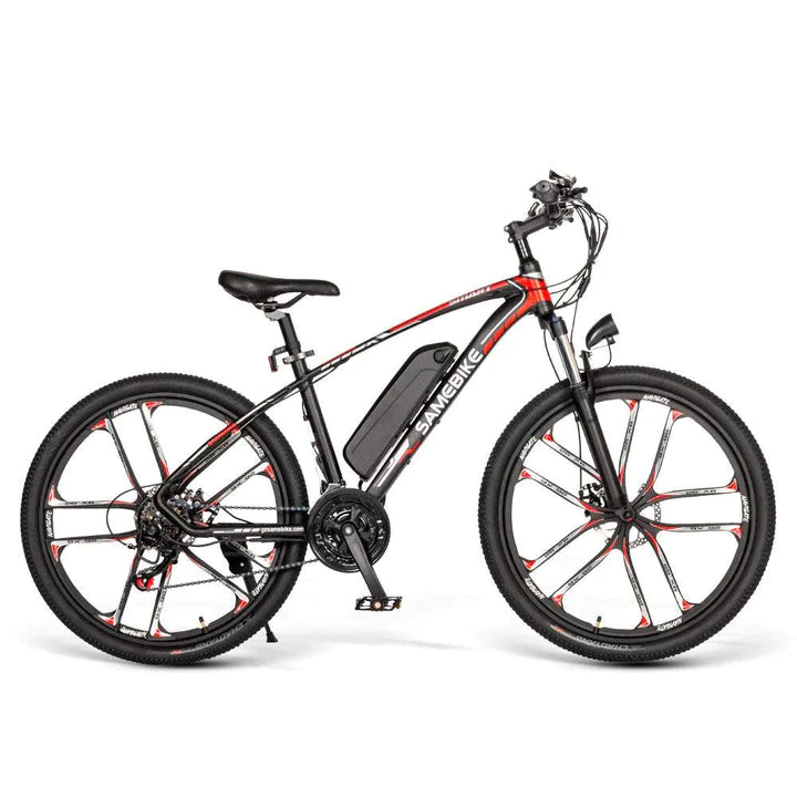 Vélo de montagne électrique noir de 26 pouces, batterie de 350W, 390Wh, autonomie de 70km