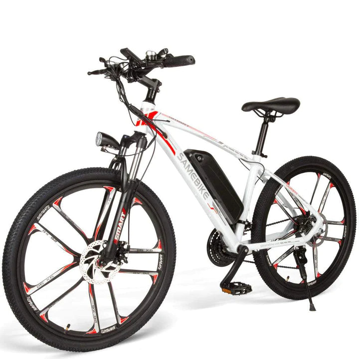 Weiß 26 Zoll E-Bike Mountainbike 350W 390Wh Akku 70km Reichweite