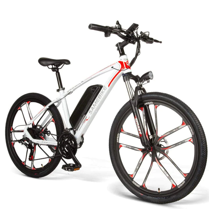 Weiß 26 Zoll E-Bike Mountainbike 350W 390Wh Akku 70km Reichweite