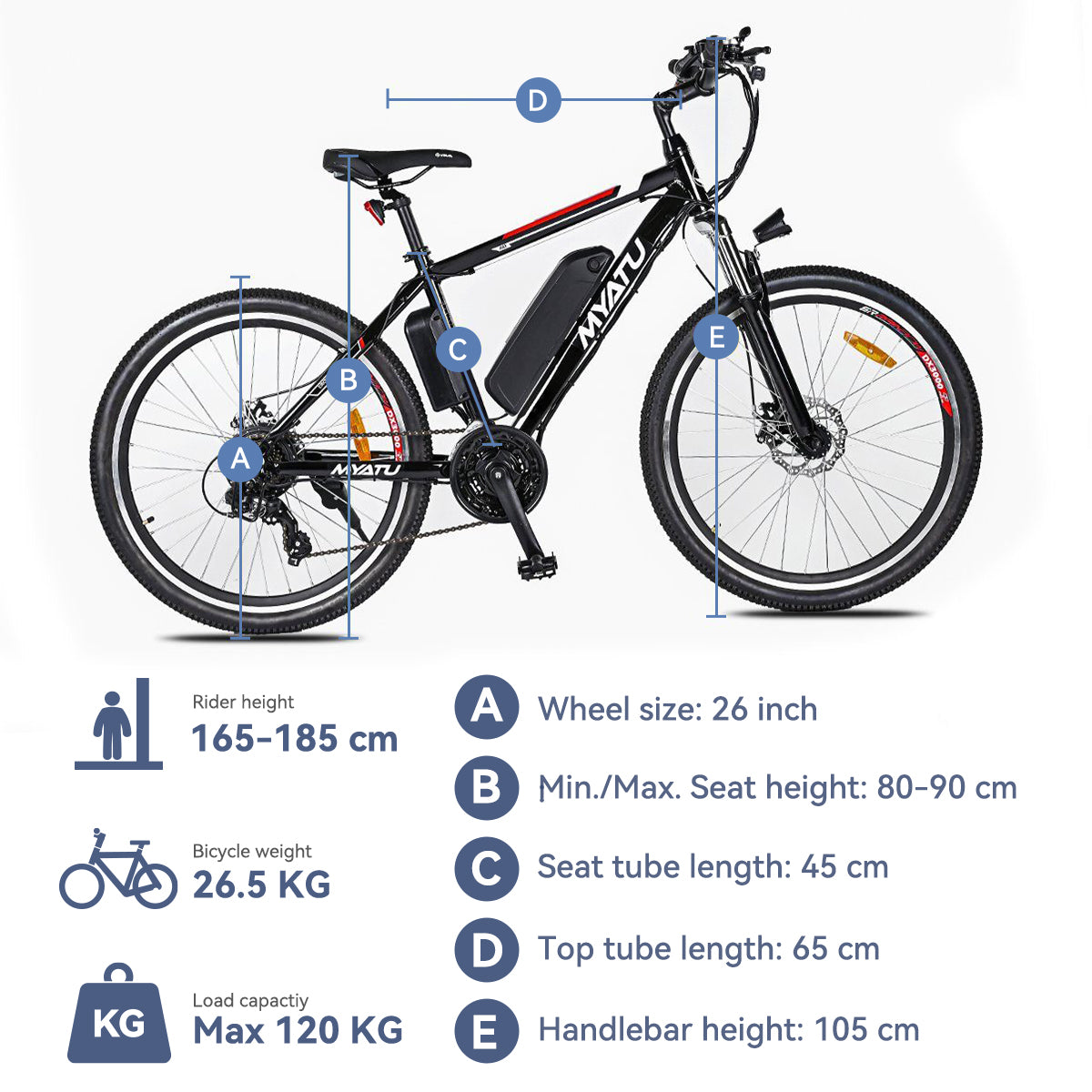 Vélo de montagne électrique Myatu 26"