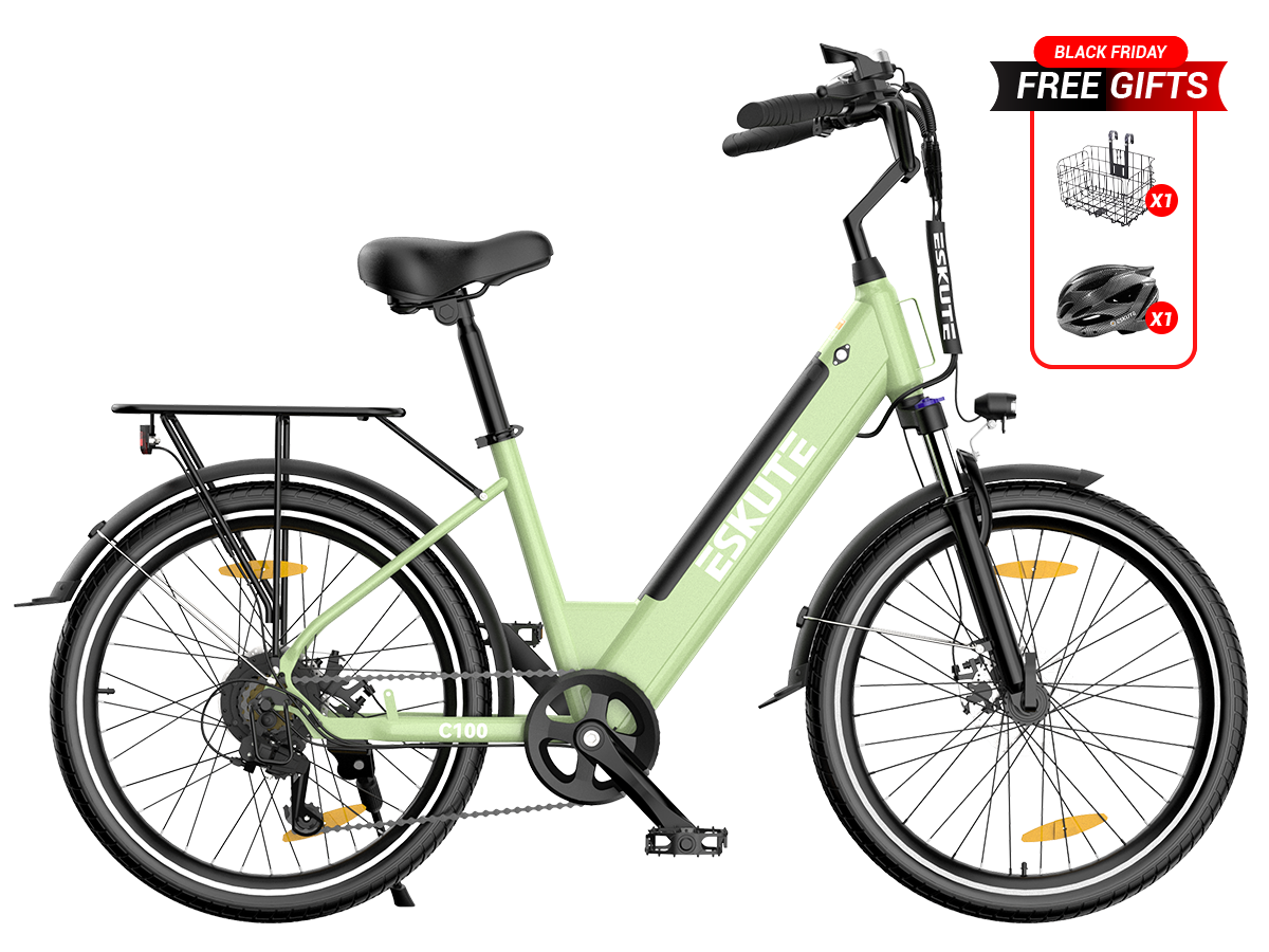 C100 City E-bike mit Heckmotor 375Wh - 26 Zoll