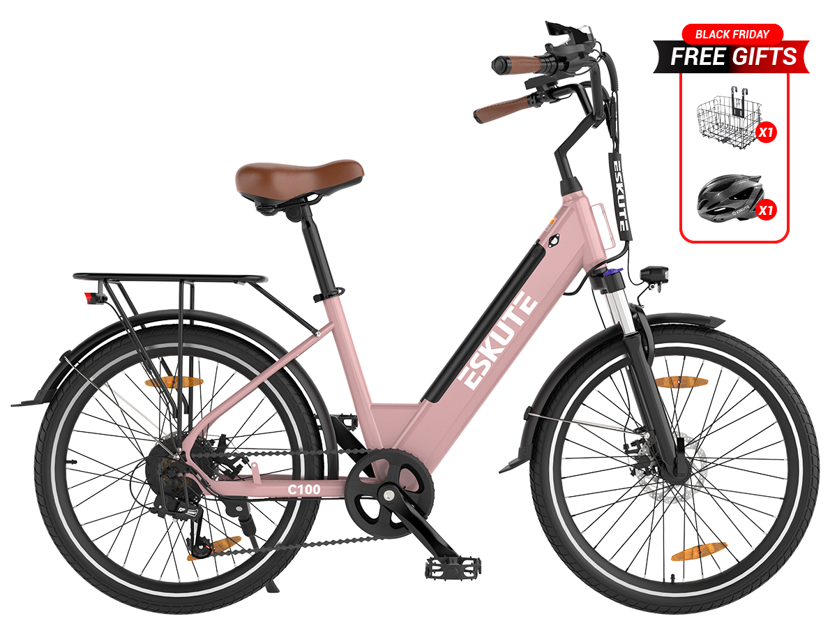 C100 City E-bike mit Heckmotor 375Wh - 26 Zoll