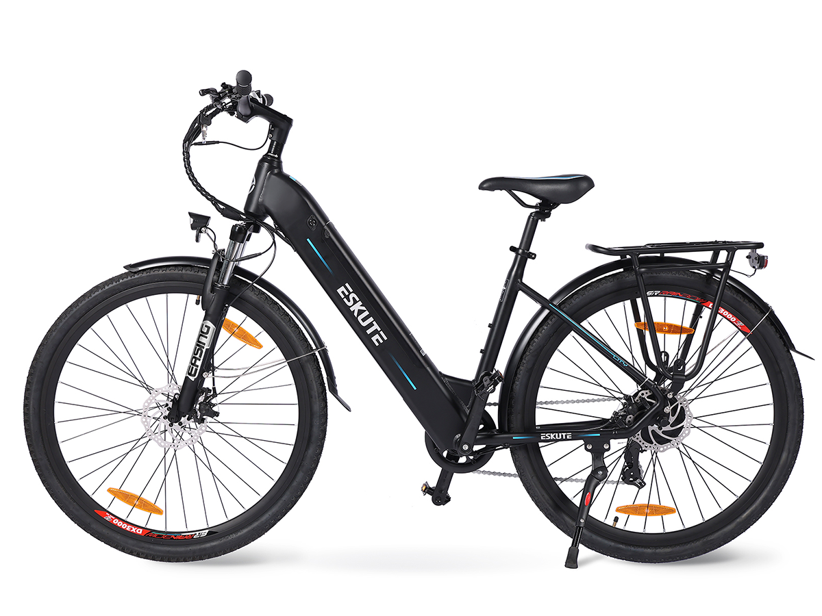 Vélo électrique Polluno City avec moteur arrière 522Wh - 28 pouces 