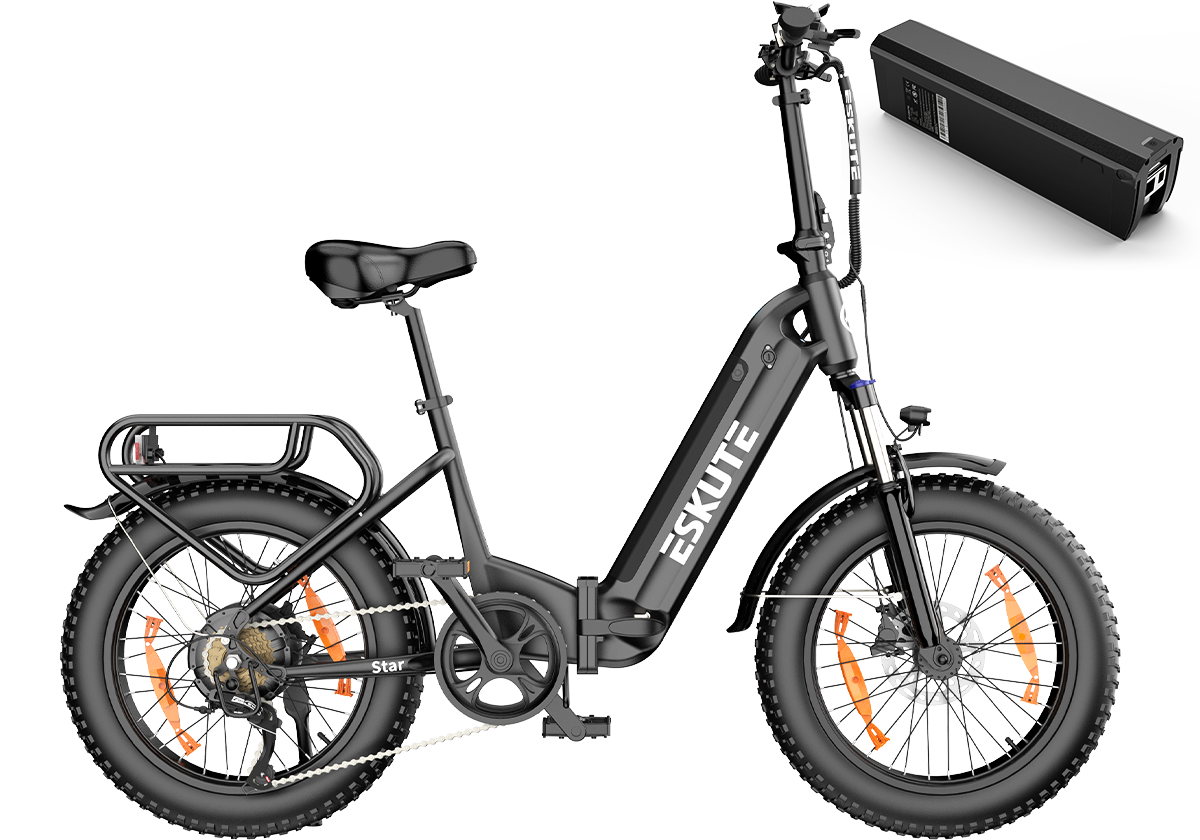 Vélo pliant électrique Star 2024, gros pneu de 20 pouces Eskute EU