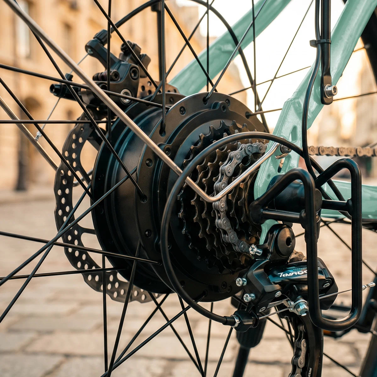 Leistungsstarker 65 Nm Motor des C202 City-E-Bikes für müheloses Pendeln
