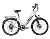 Eskute C202 Weiß City-E-Bike, Frontansicht für den täglichen Stadtverkehr.
