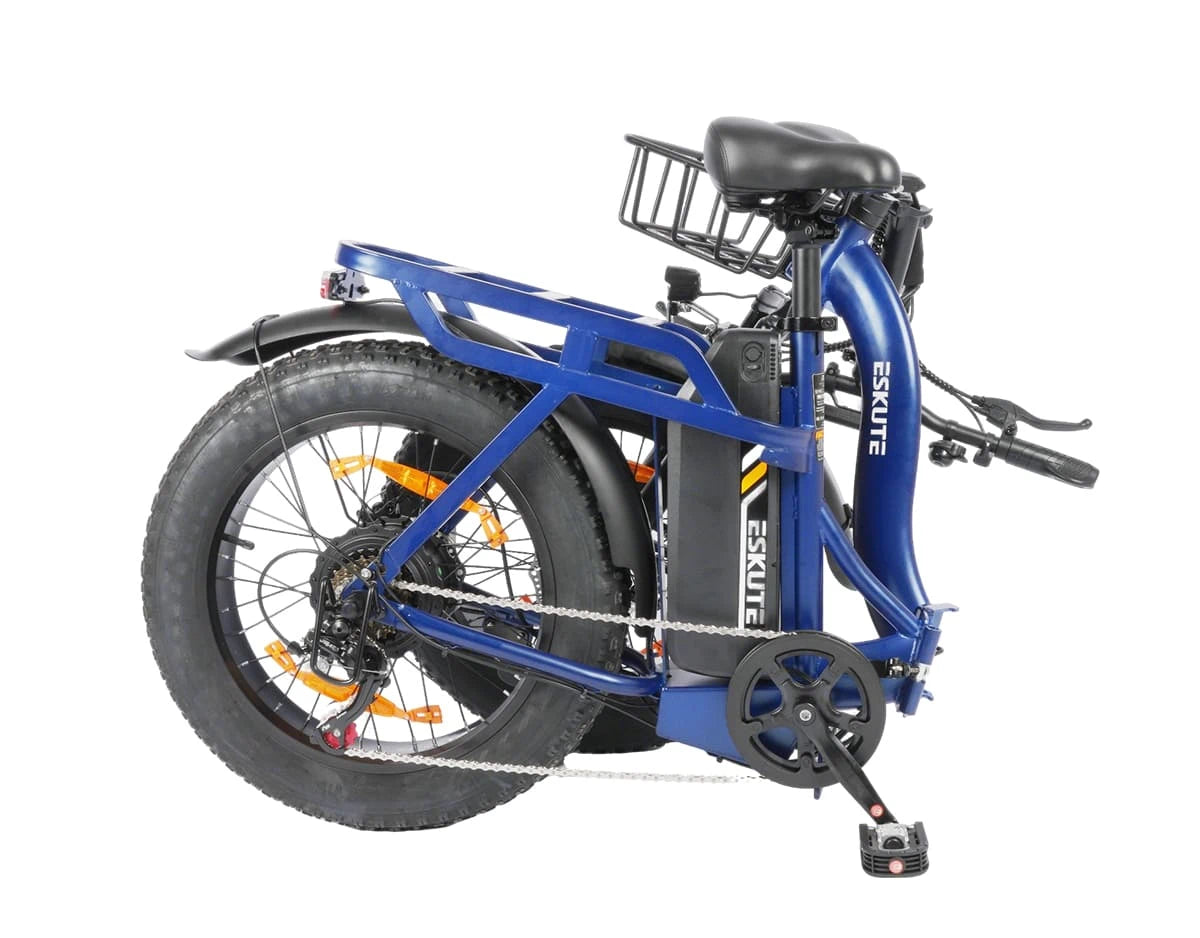 [Color:Blau]Eskute D202 Klapp-E-Bike in Blau zusammengeklappt