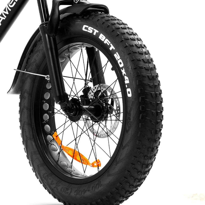 Schwarz 20 Zoll E-Bike Fatbike Mountainbike 750W 630Wh Akku 80km Reichweite