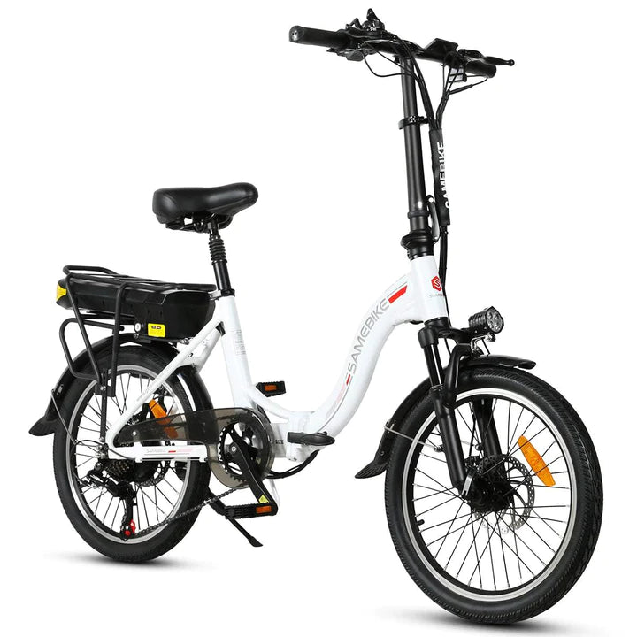 Vélo pliant noir e-bike 20 pouces, batterie 350W 360Wh, autonomie de 80km