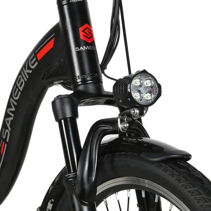 Vélo pliant noir e-bike 20 pouces, batterie 350W 360Wh, autonomie de 80km