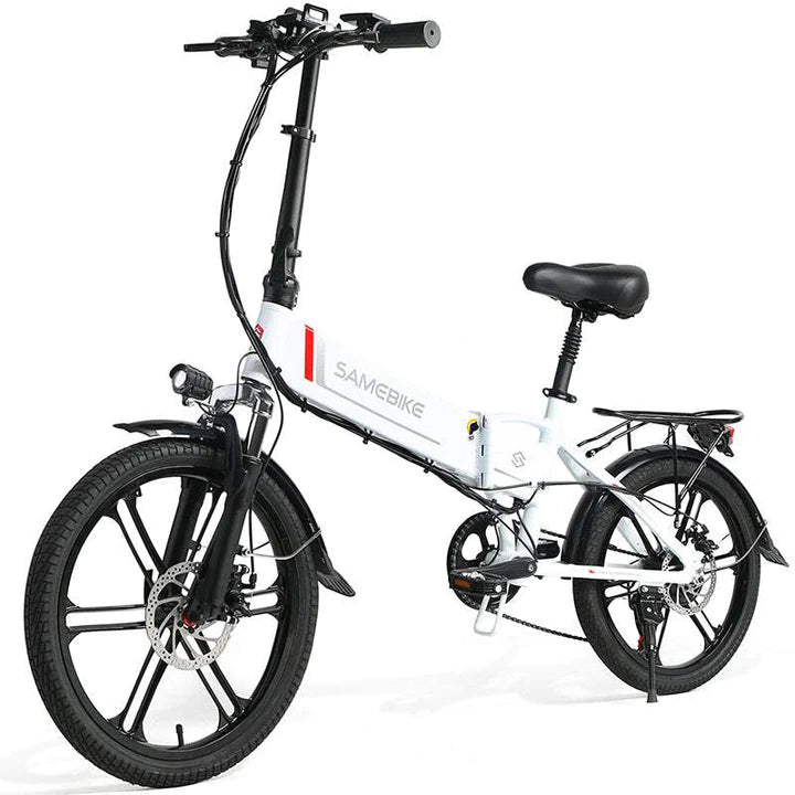 Vélo pliant noir e-bike 20 pouces, batterie 350W 480Wh, autonomie de 70km 