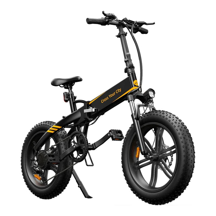 Vélo électrique pliant noir de 20 pouces, gros vélo, batterie de 250W, 380wh, autonomie de 80km