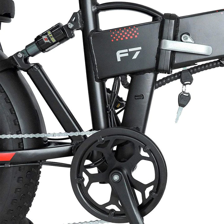 Vélo électrique pliant noir de 20 pouces, gros vélo, batterie 750W 480Wh, autonomie de 90km