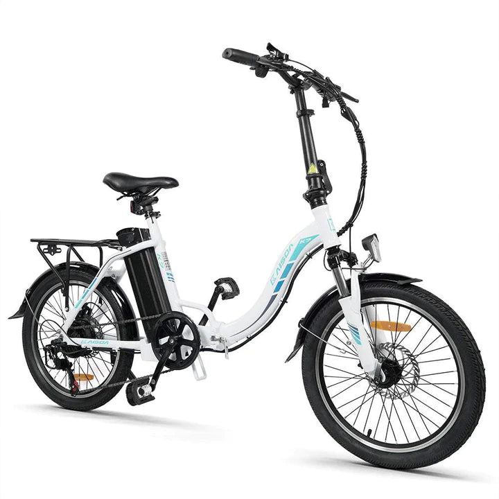 Weiß 20 Zoll E-Bike Klapprad Fatbike Mountainbike Trekking 250W 450Wh Akku 100km Reichweite