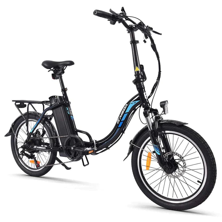 Schwarz 20 Zoll E-Bike Klapprad Fatbike Mountainbike Trekking 250W 450Wh Akku 100km Reichweite