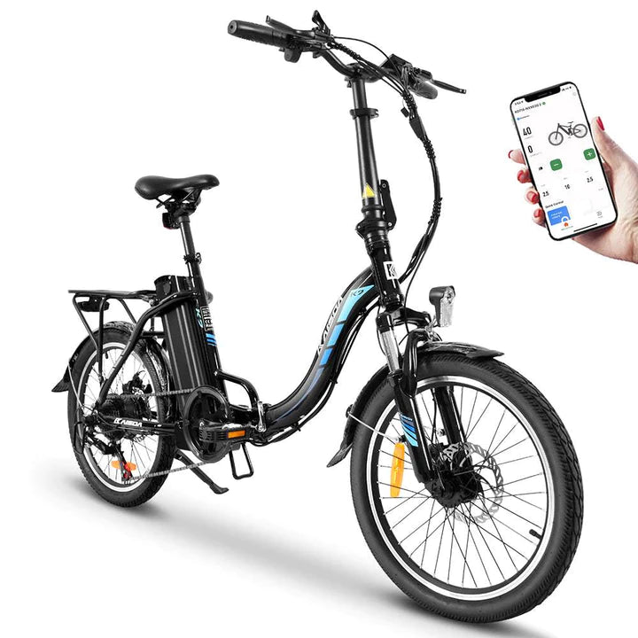 Blanc 20 pouces e-bike vélo pliant gros vélo VTT trekking 250W 450Wh batterie 100km d'autonomie