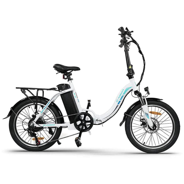 Weiß 20 Zoll E-Bike Klapprad Fatbike Mountainbike Trekking 250W 450Wh Akku 100km Reichweite