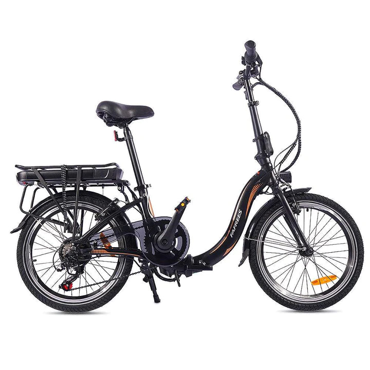 Vélo pliant noir e-bike 20 pouces, batterie 250W 360Wh, autonomie 100km