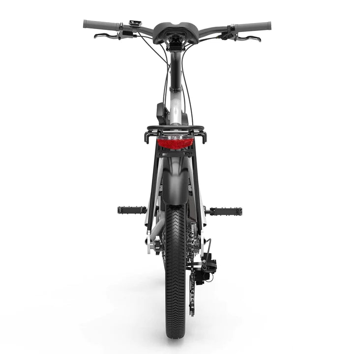 Vélo électrique de trekking blanc de 20 pouces, batterie de 250W, 290Wh, autonomie de 60km