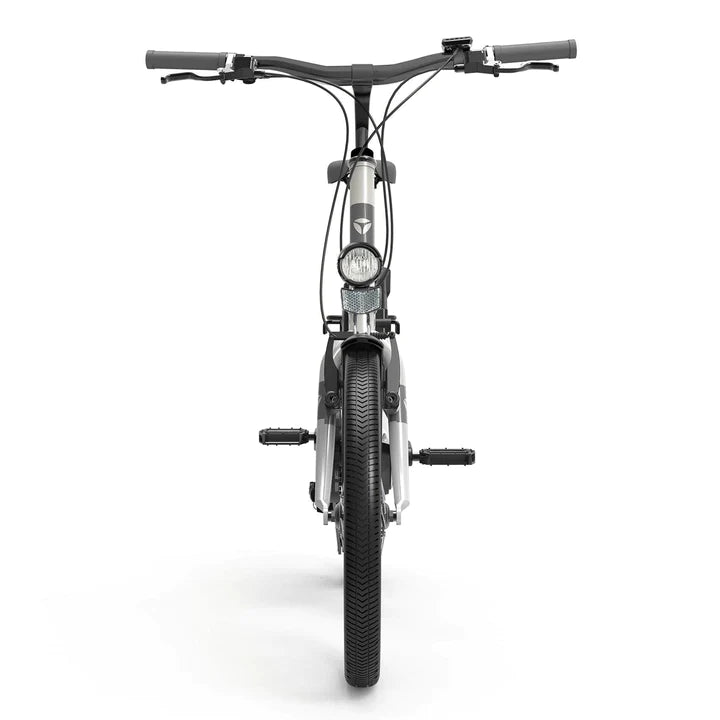 Vélo électrique de trekking blanc de 20 pouces, batterie de 250W, 290Wh, autonomie de 60km