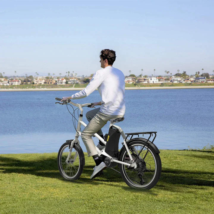 Vélo électrique noir de trekking de 20 pouces, batterie de 250W, 290Wh, autonomie de 60km