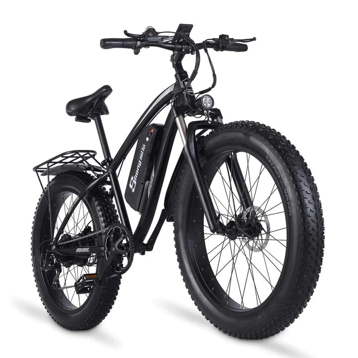 Schwarz 26 Zoll E-Bike Fatbike Mountainbike 1000W 820Wh Akku 90km Reichweite