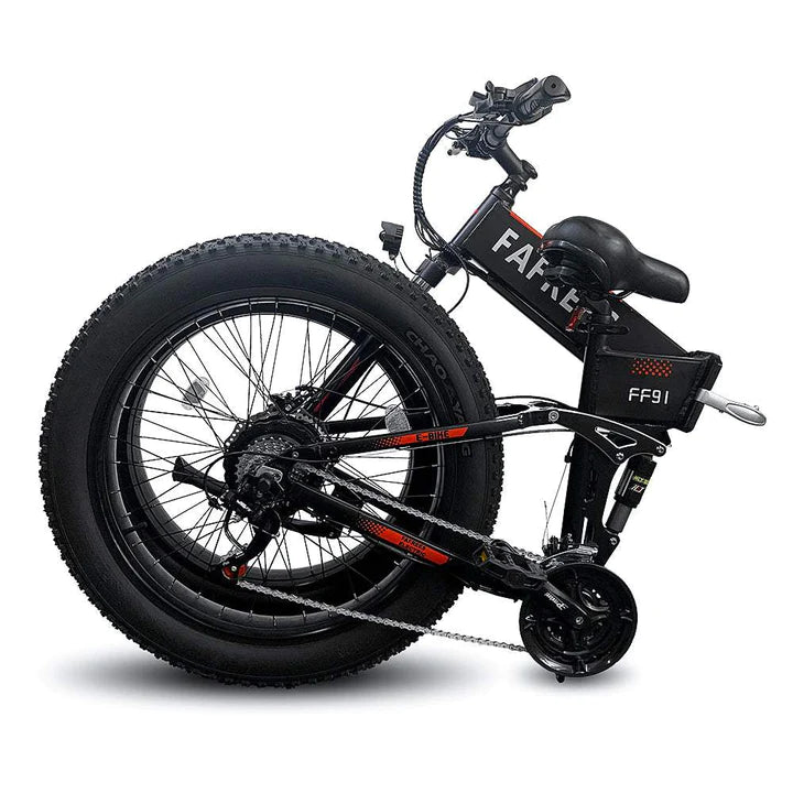 Schwarz 26 Zoll E-Bike Klapprad Fatbike Mountainbike 1000W 480Wh Akku 90km Reichweite