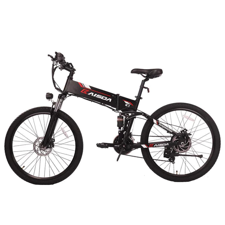 Vélo électrique pliant noir de 26 pouces, VTT, batterie 500W 500Wh, autonomie de 60km 